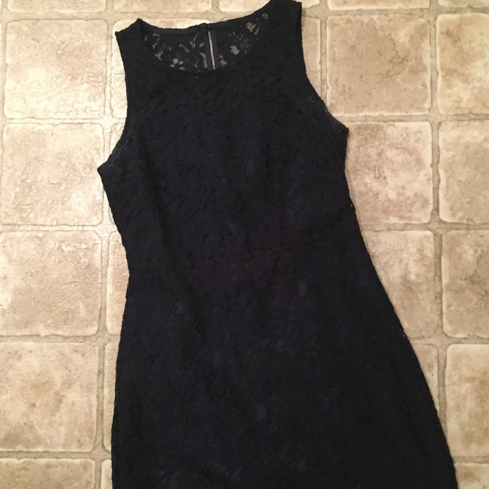 J. Crew | Navy Lace Sleeveless Sheath Dress | Fitted Cocktail Evening